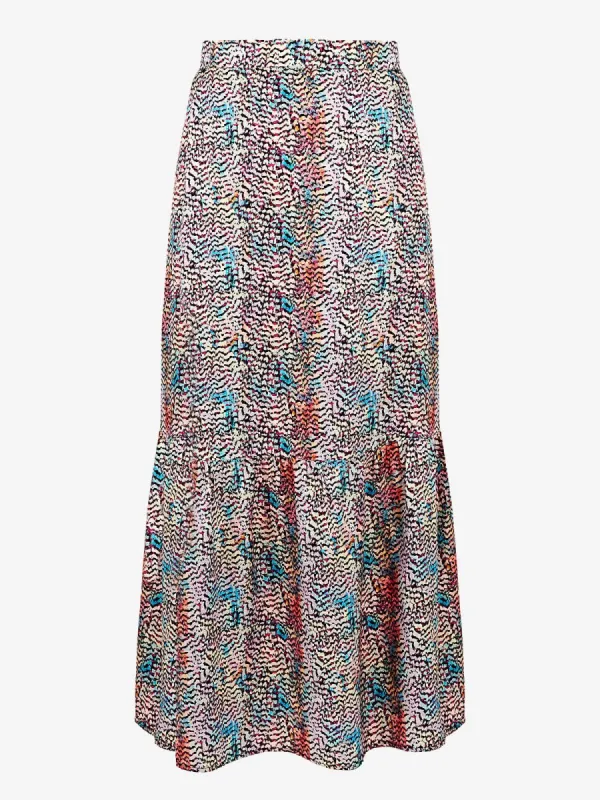 Dayna Feather-Print Maxi Skirt sold by iris