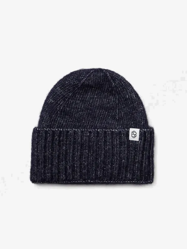 Lenny Navy Wool Blend Beanie made by iris