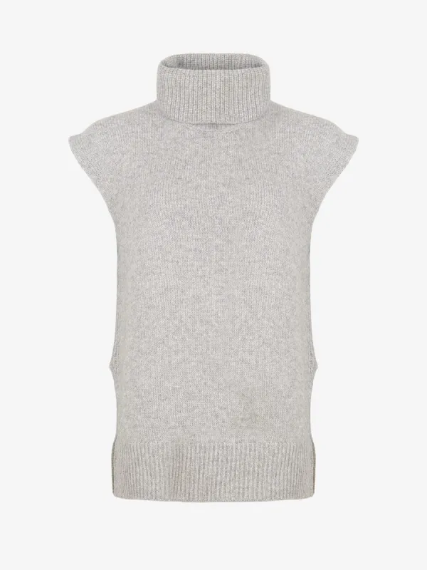 Ulla Roll Neck Grey Vest made by iris