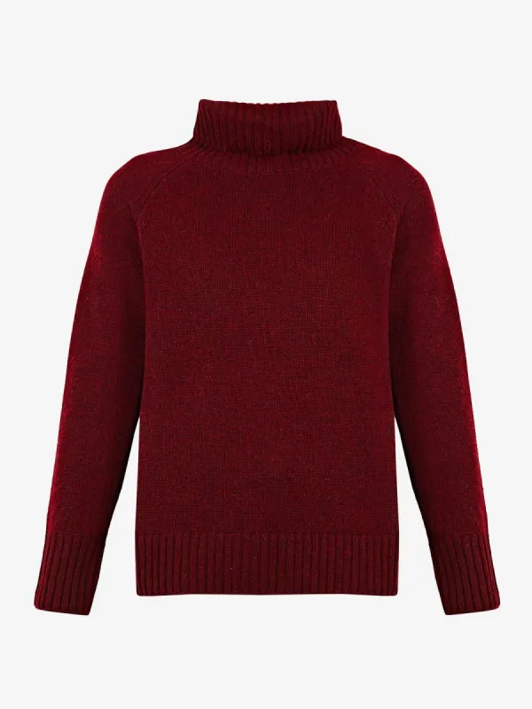 Ulla Red Roll-Neck Cashmere-Blend Jumper sold by iris