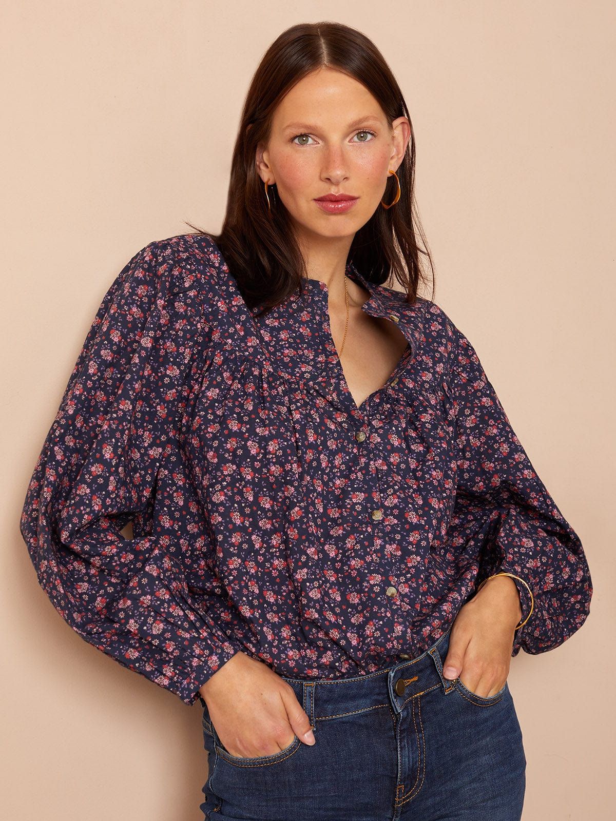 Lola Floral-Print Cotton-Voile Top sold by iris