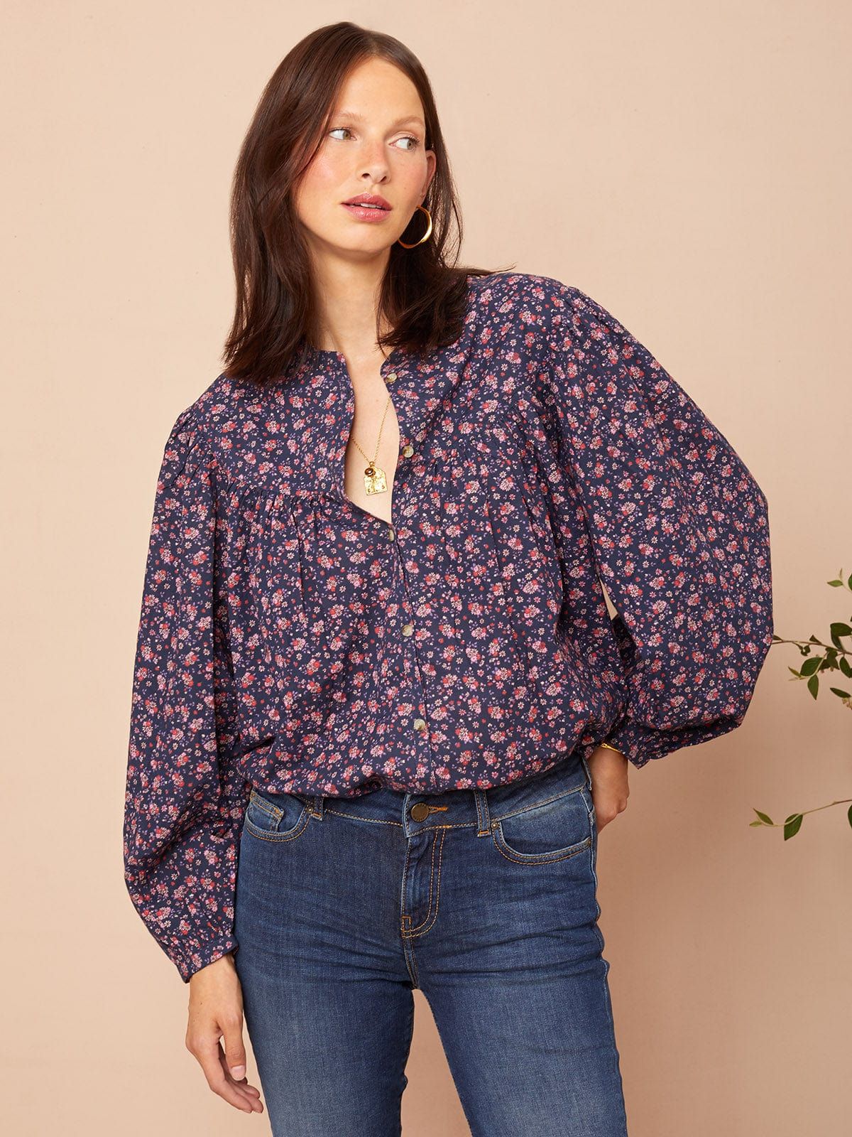 Lola Floral-Print Cotton-Voile Top sold by iris product image thumbnail 2