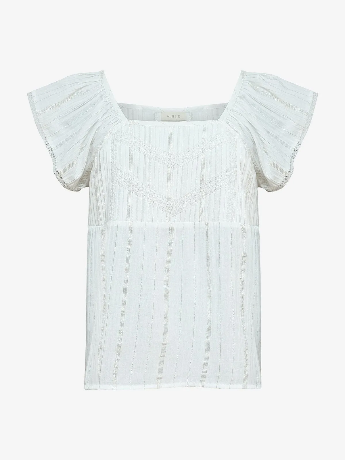 Abby Lurex Stripe Top – White sold by iris product image thumbnail 3