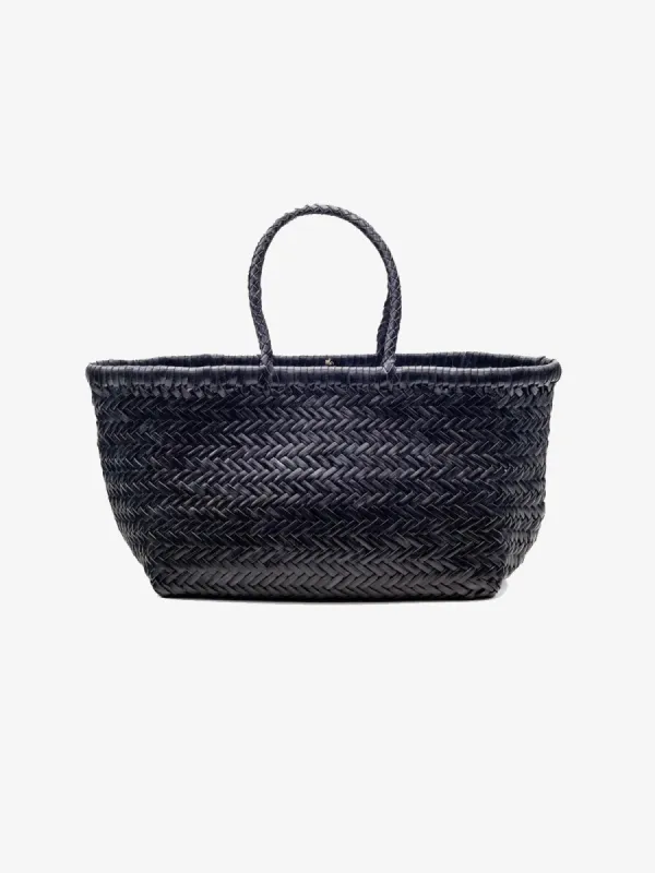 Bamboo Triple Jump Small Basket Bag - Black sold by iris