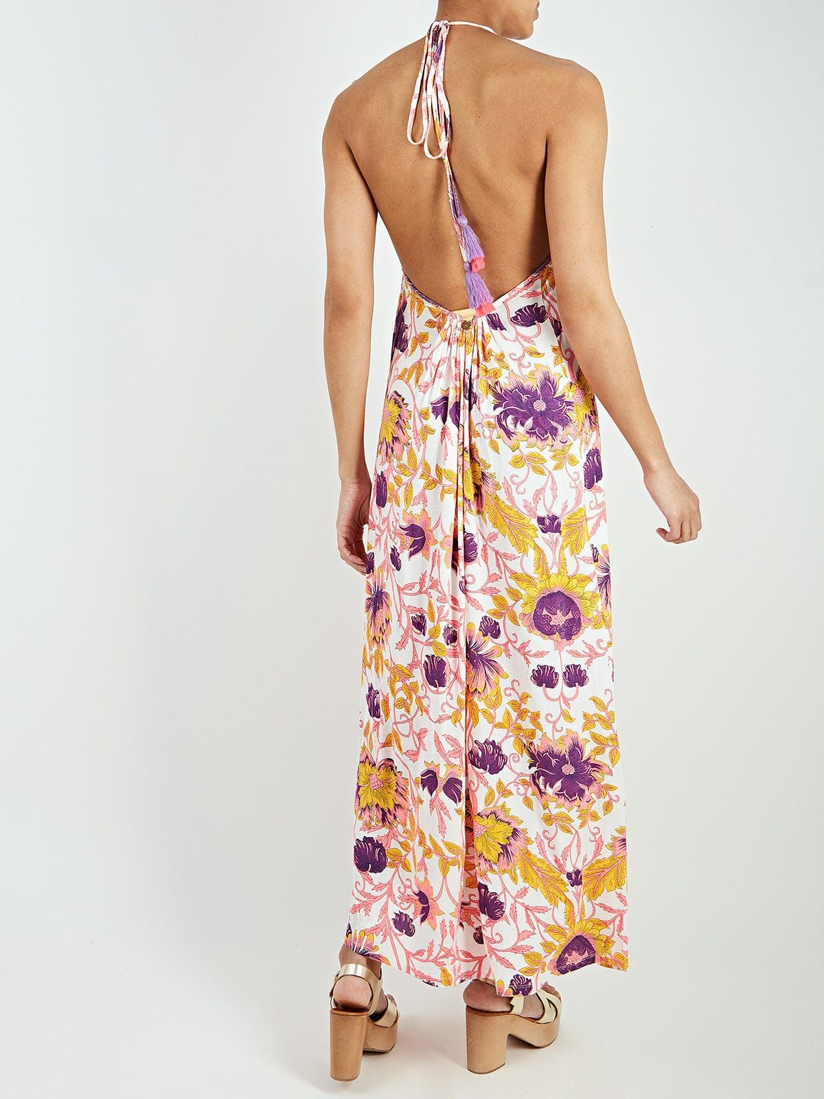 Place Tropical-Print Halter-Neck Jersey Maxi Dress sold by iris product image thumbnail 3
