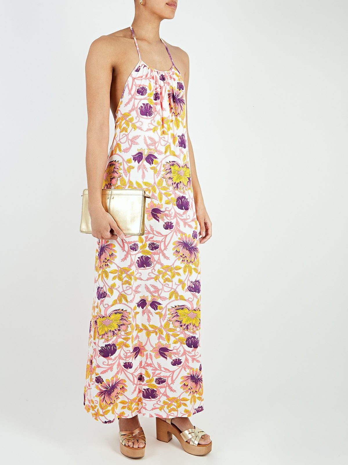 Place Tropical-Print Halter-Neck Jersey Maxi Dress sold by iris product image thumbnail 5