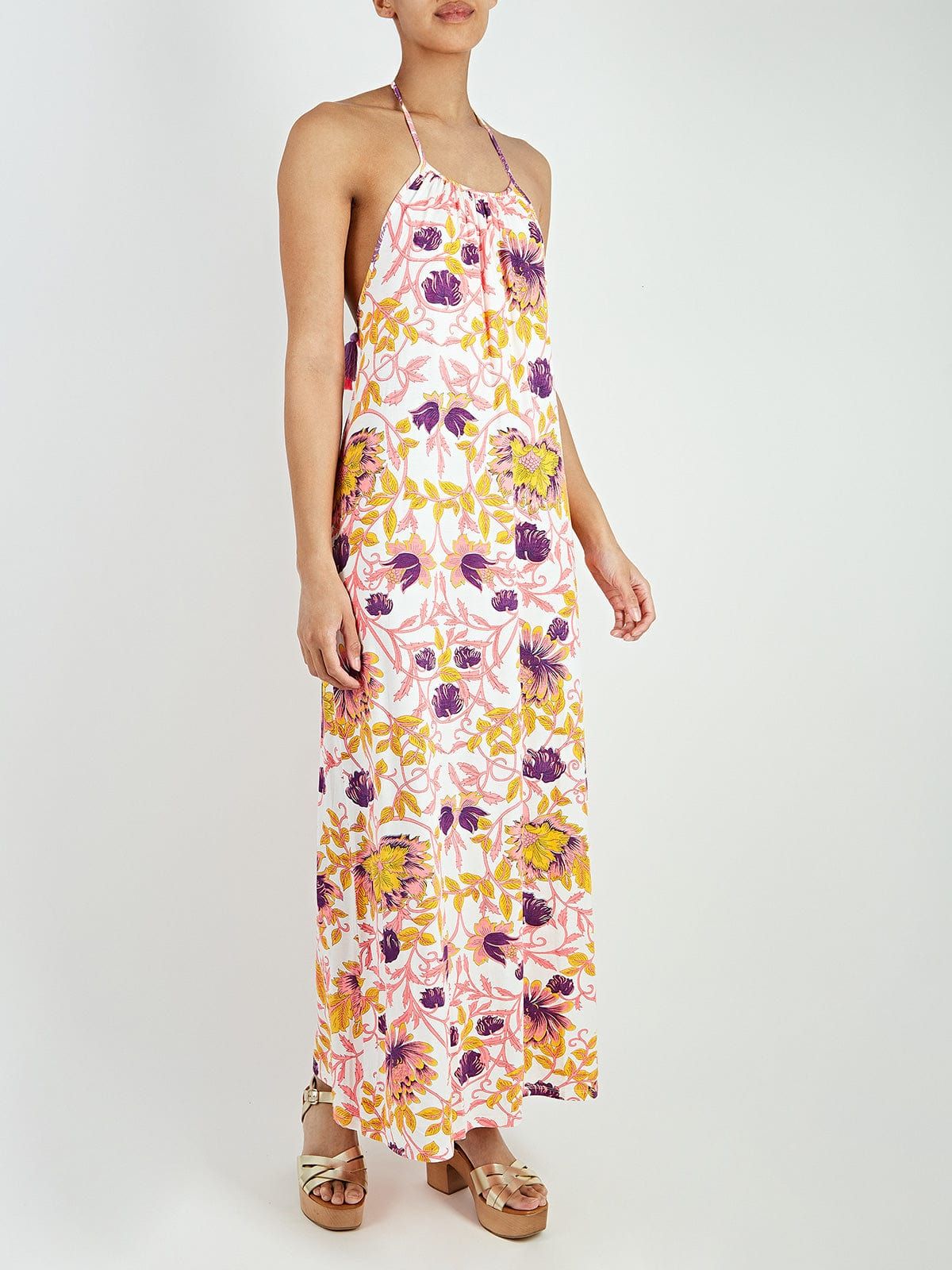 Place Tropical-Print Halter-Neck Jersey Maxi Dress sold by iris product image thumbnail 2