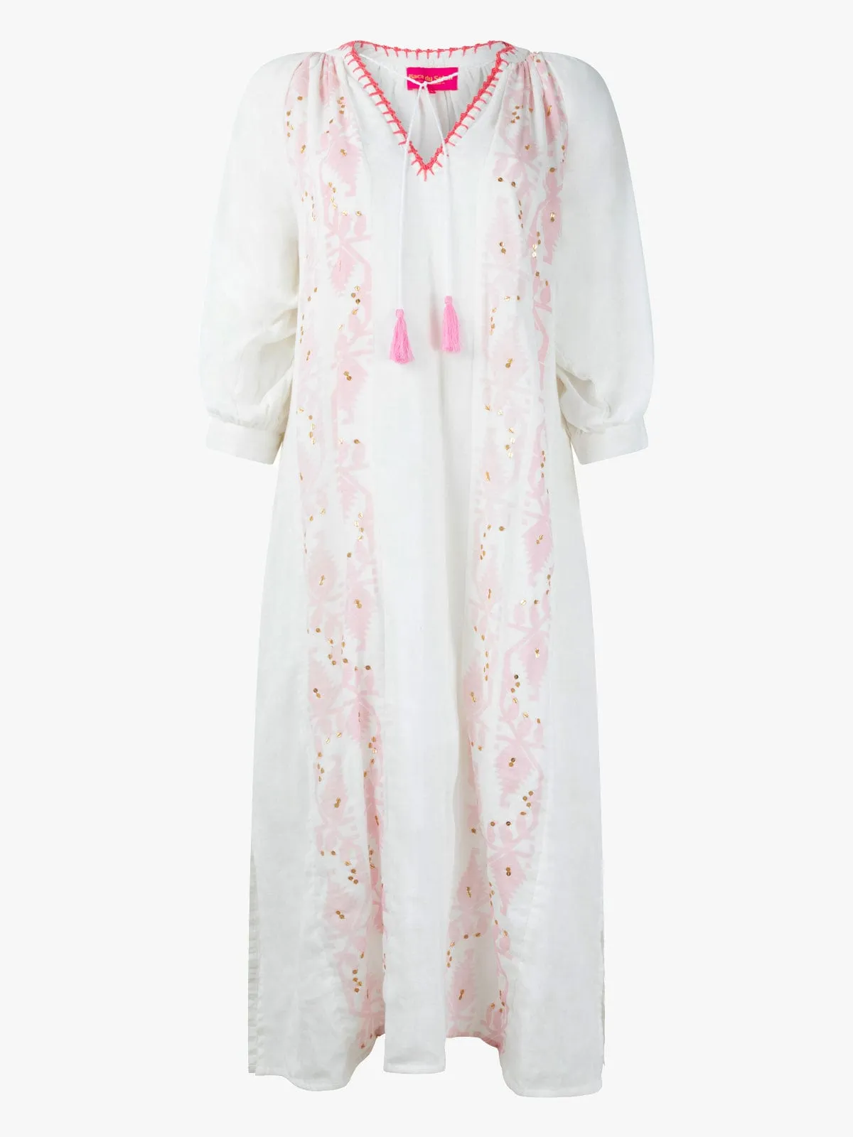Long Embroidered Kaftan - White sold by iris