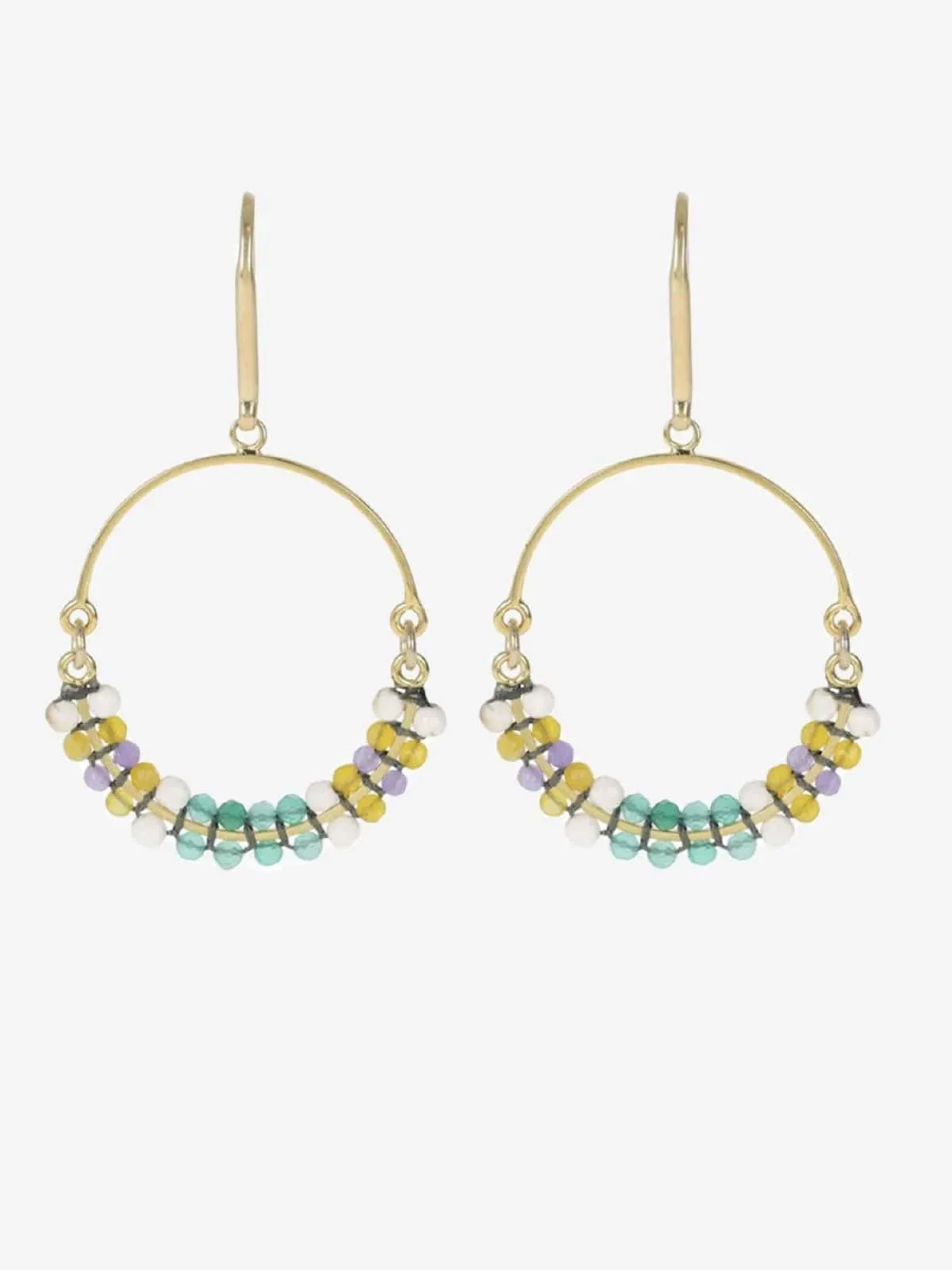 Cesaria Bead Hoop Earrings sold by iris