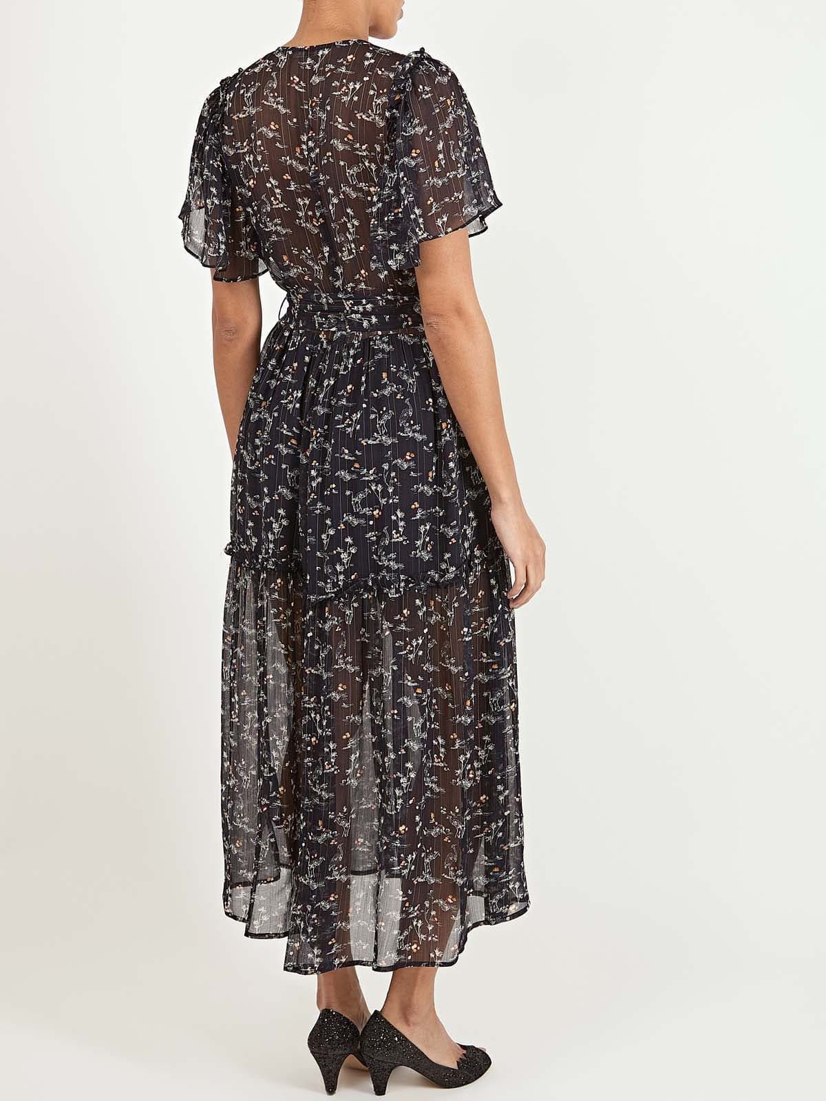 Egretta Bird Print Flutter Sleeve Midi Dress sold by iris product image thumbnail 4