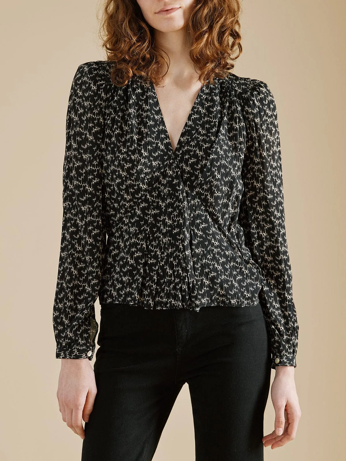 Eddy Printed V-neck Top sold by iris product image thumbnail 2