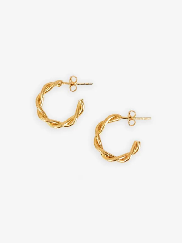 Small Vermeil Twist Hoop - Gold sold by iris