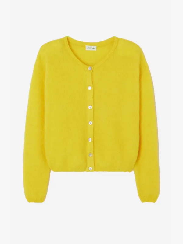 Vitow Button Cardigan - Yellow sold by iris