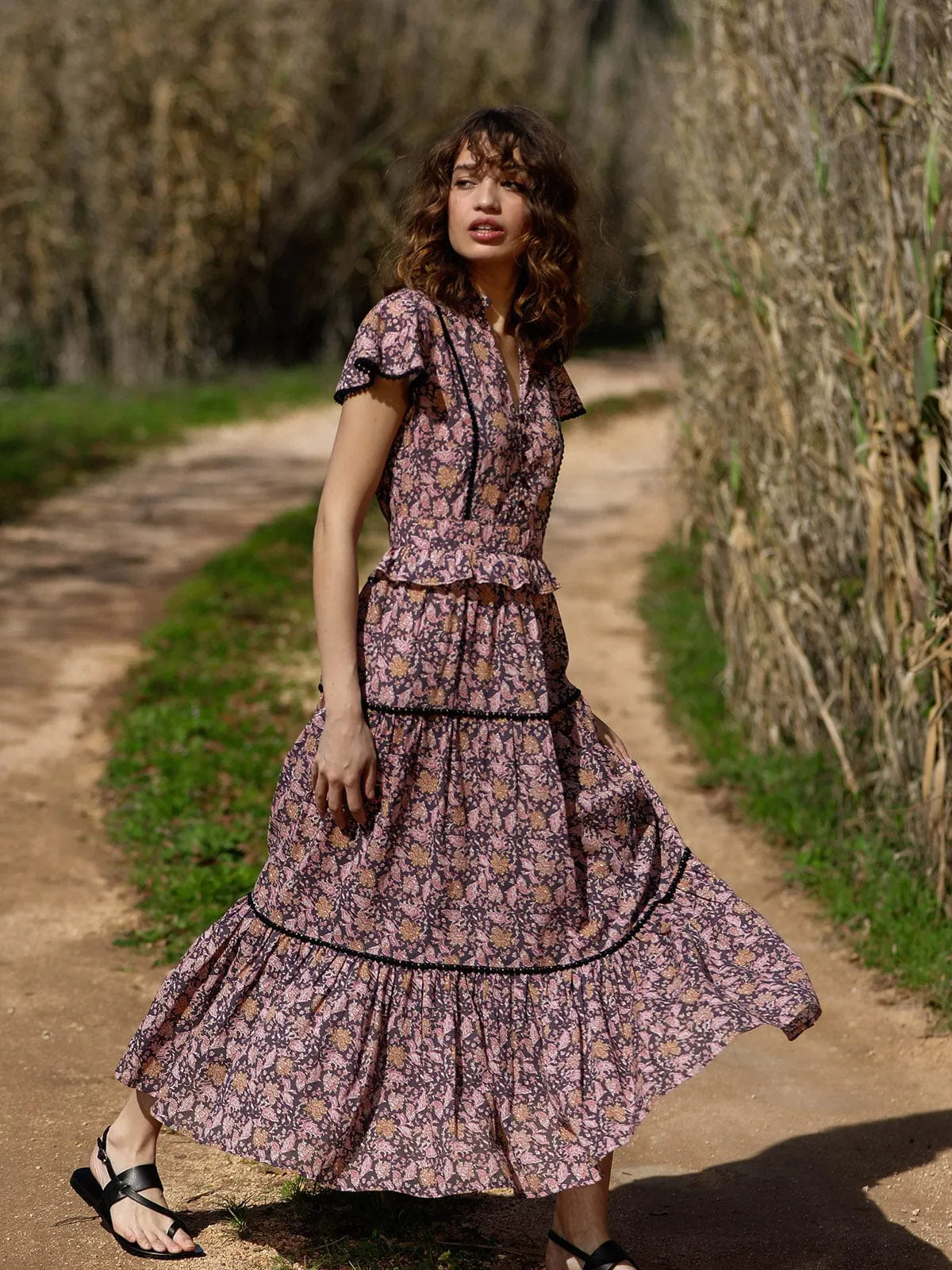 Allie Maxi Tiered Dress sold by iris