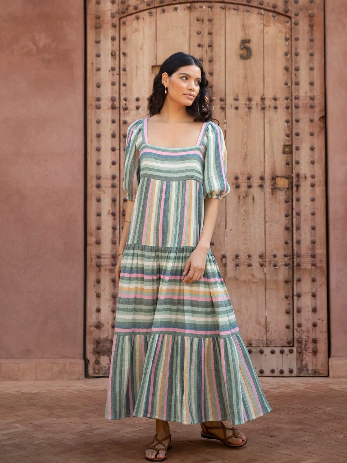 Daria Dress - Green and Pink sold by iris