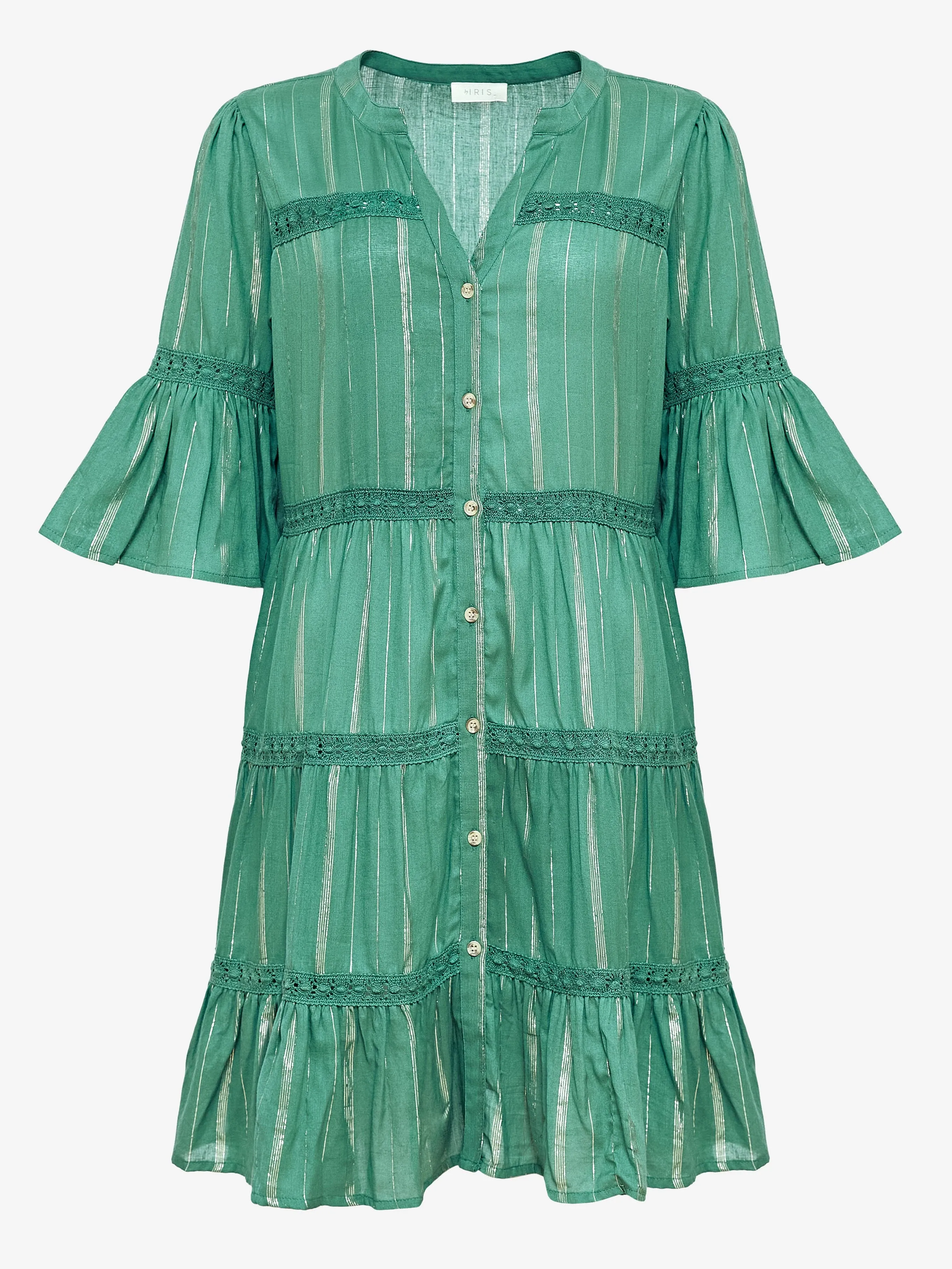 Marina Lurex Stripe Dress – Sea Green sold by iris product image thumbnail 4