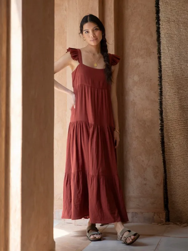 Daria Sleeveless Dress - Cinnamon made by iris