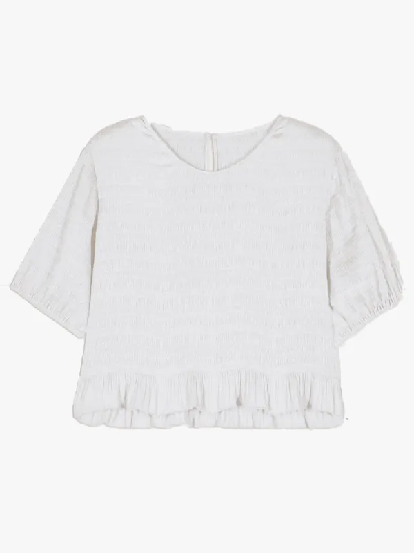 Kaby Silky Top- Ecru made by iris