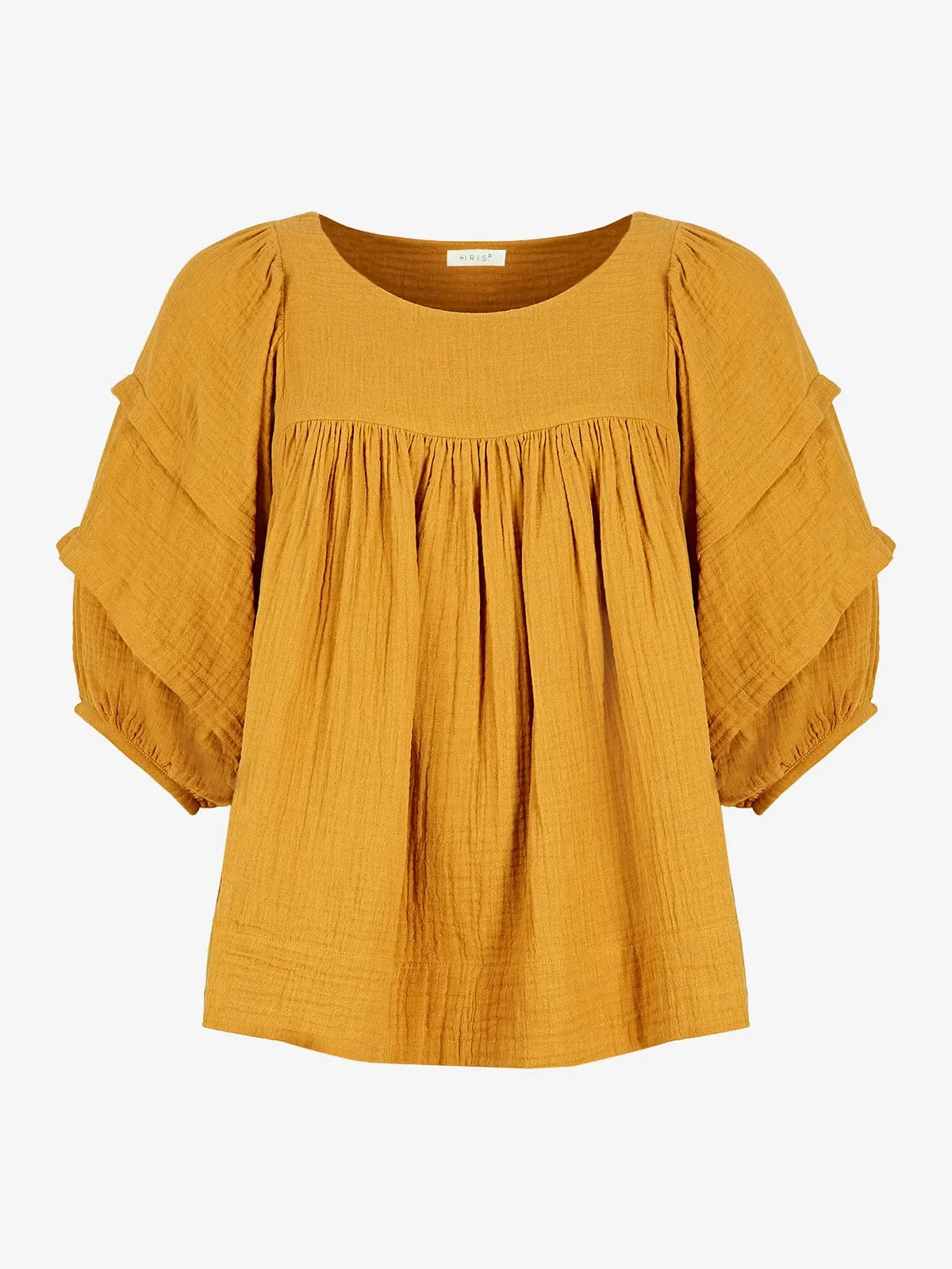 Louisa Puff Sleeve Top Ochre sold by iris product image thumbnail 4