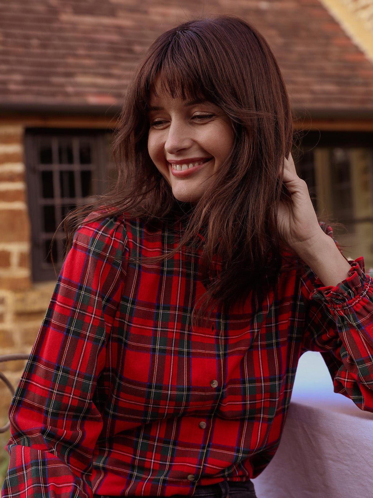 Imani Tartan Blouse- Red sold by iris product image thumbnail 2