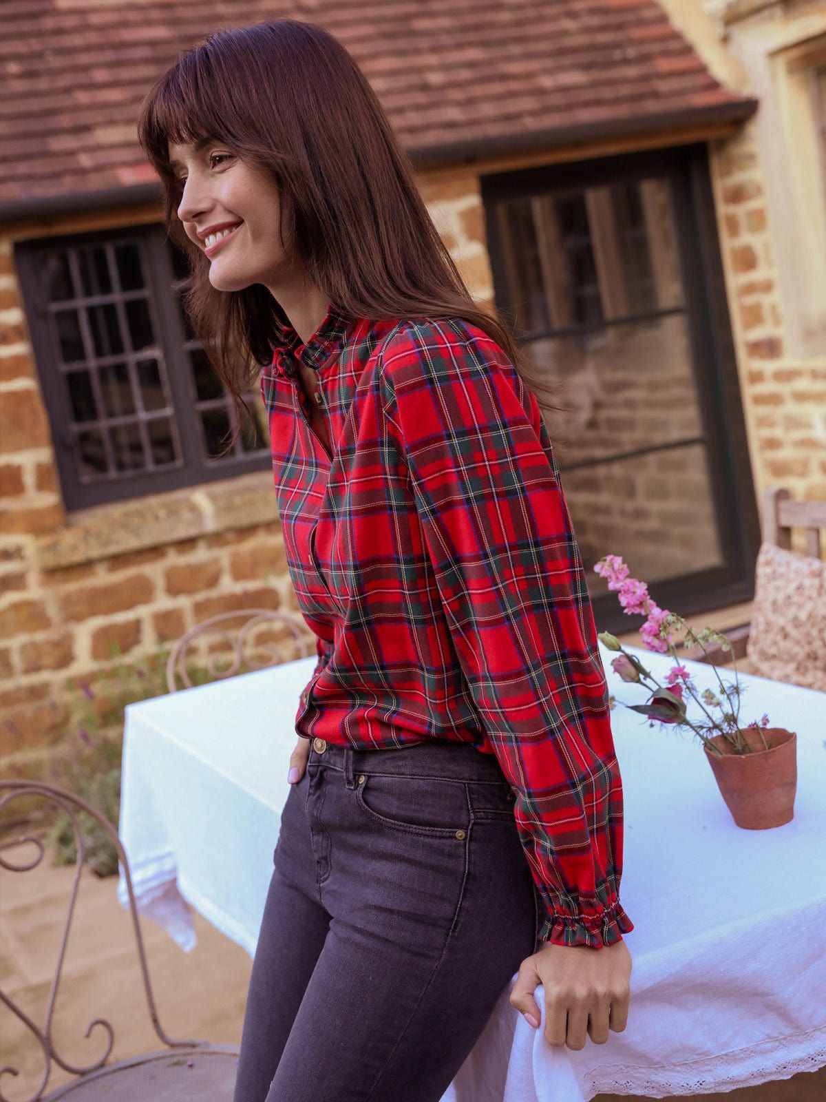 Imani Tartan Blouse- Red sold by iris product image thumbnail 3