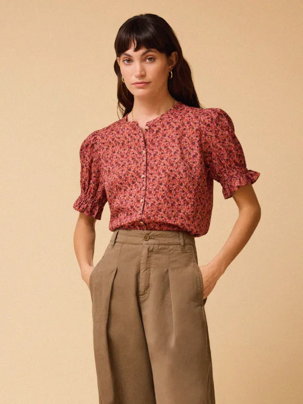 Erin Buttoned Blouse – Pink sold by iris