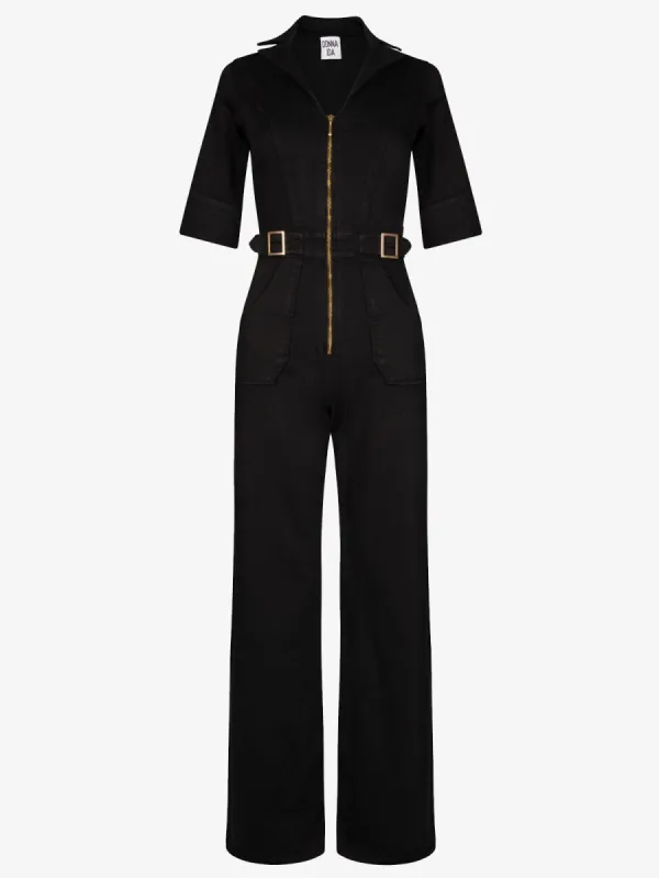 Cassandra Flared Jumpsuit-Black sold by iris