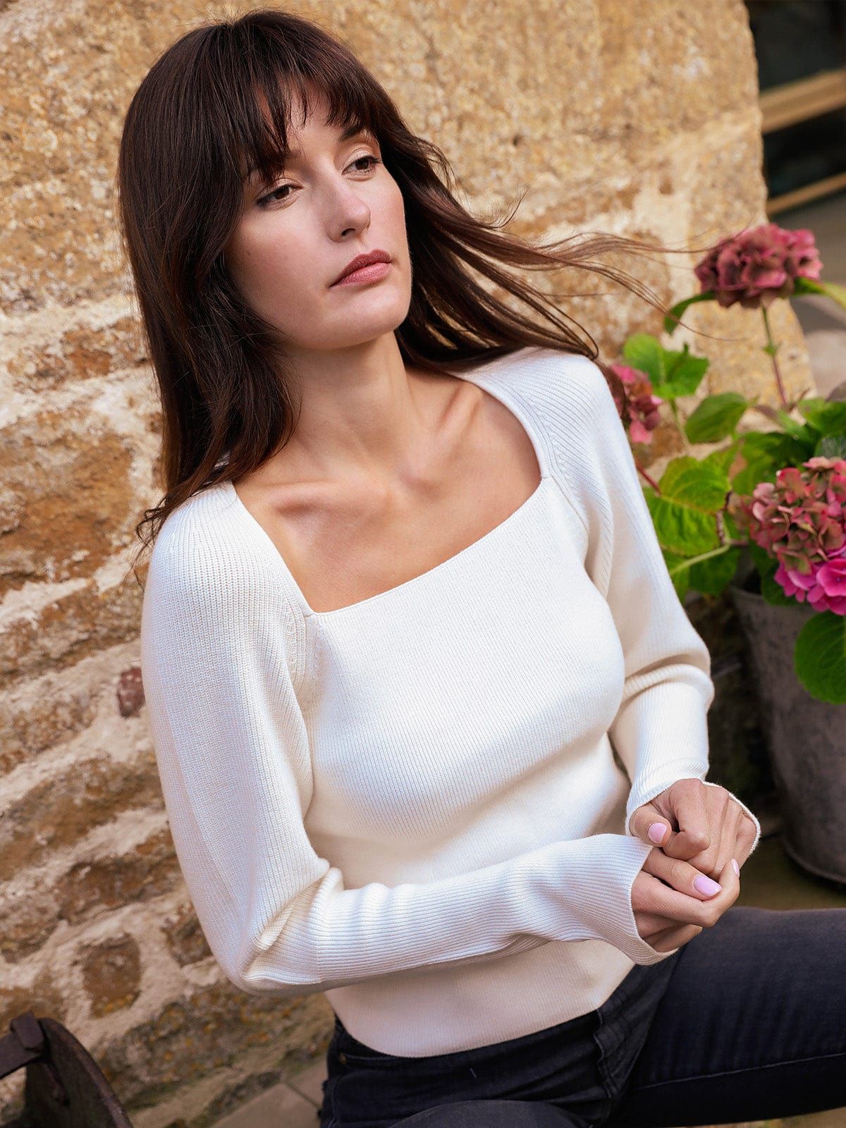 Bella Square Neck Top- Cream sold by iris product image thumbnail 2