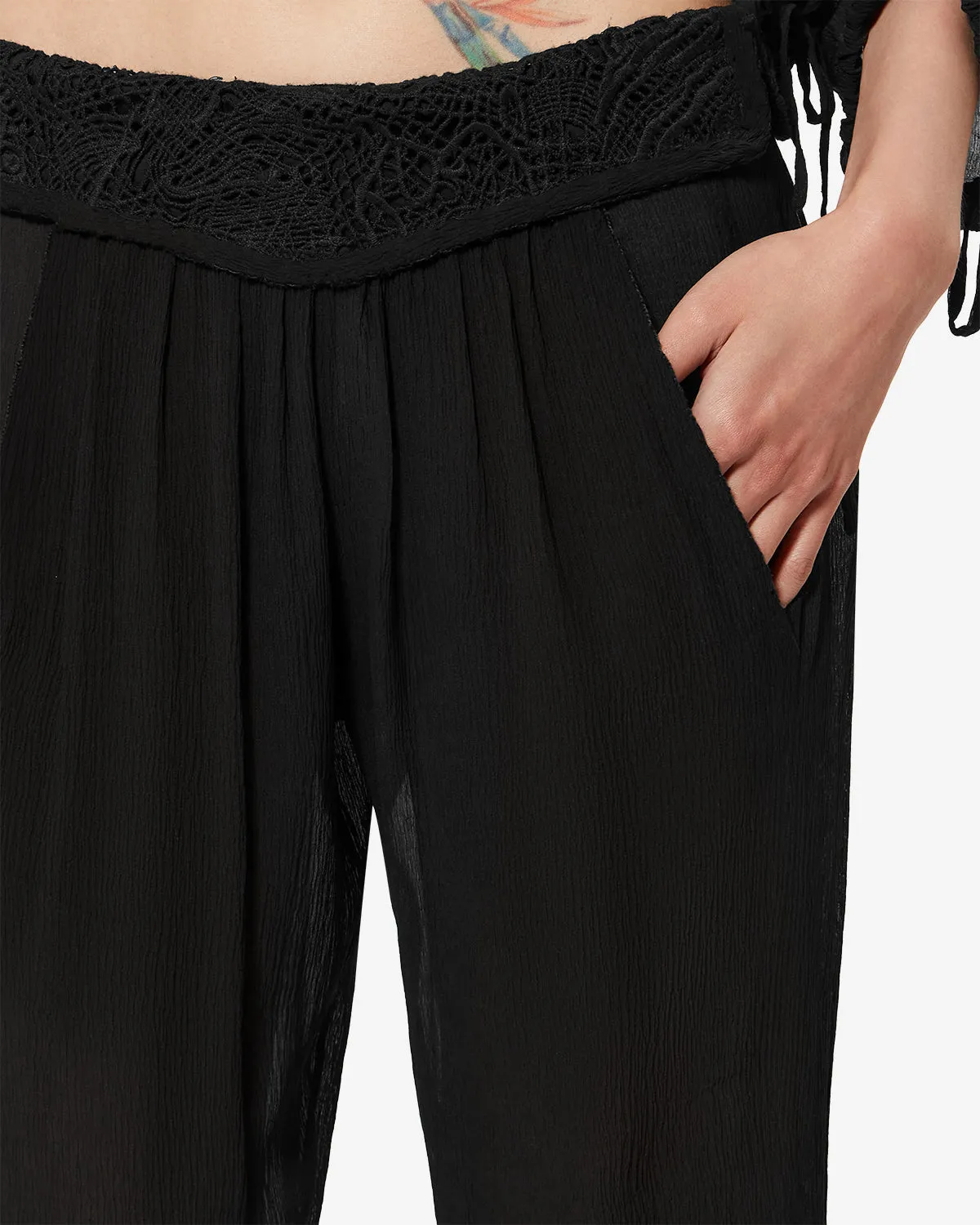 Pantalon Guylene en soie sold by Isabel Marant product image thumbnail 2