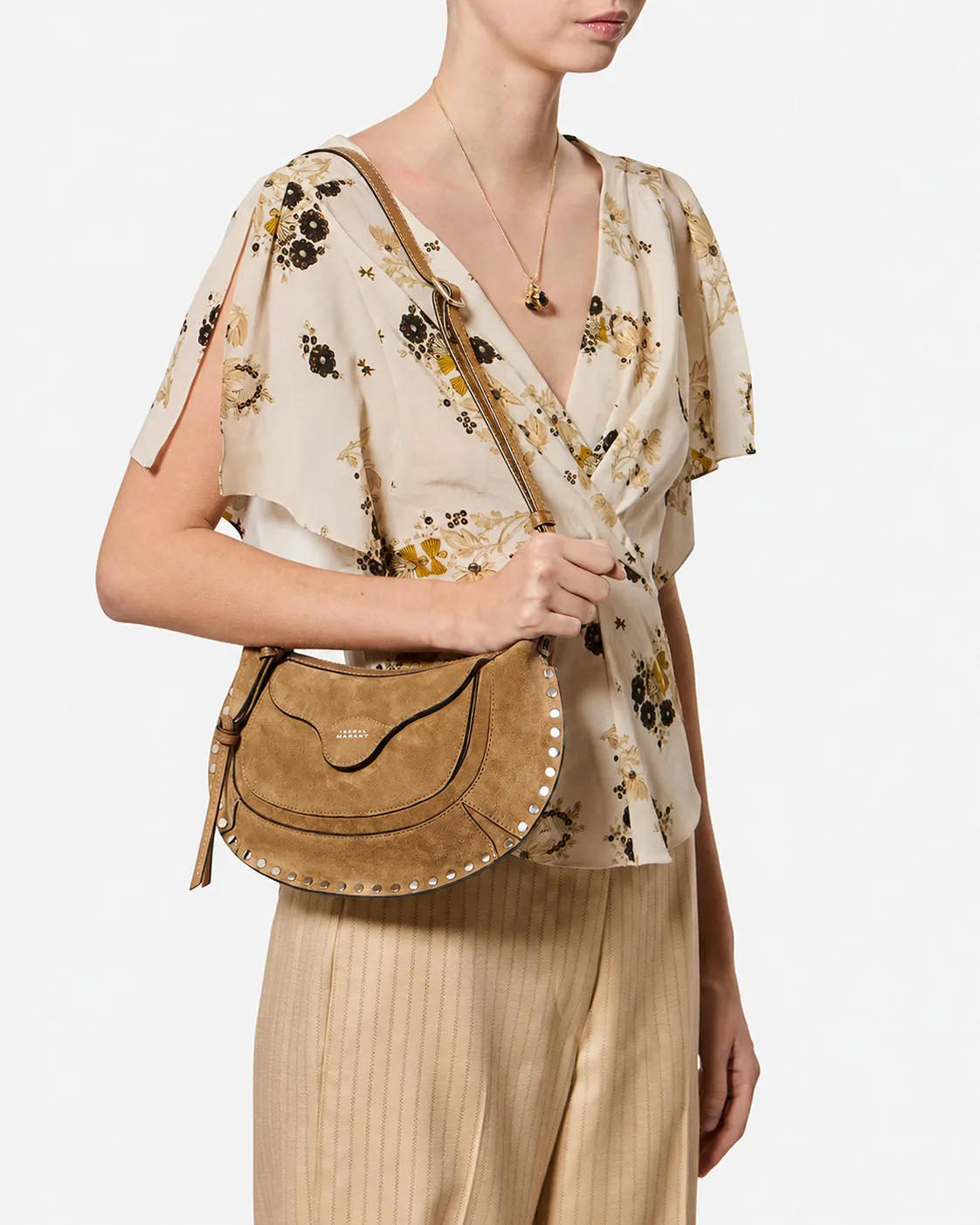 Sac Moon Pocket en cuir velours sold by Isabel Marant product image thumbnail 5