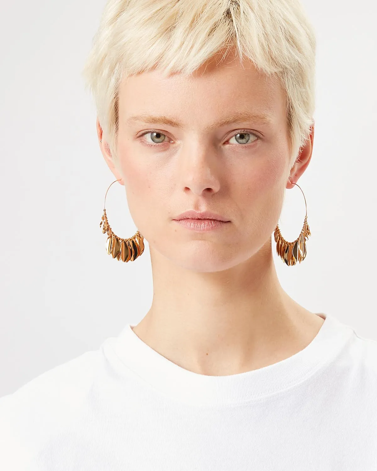 Boucles d'oreilles Metal Shiny Leaf sold by Isabel Marant product image thumbnail 2