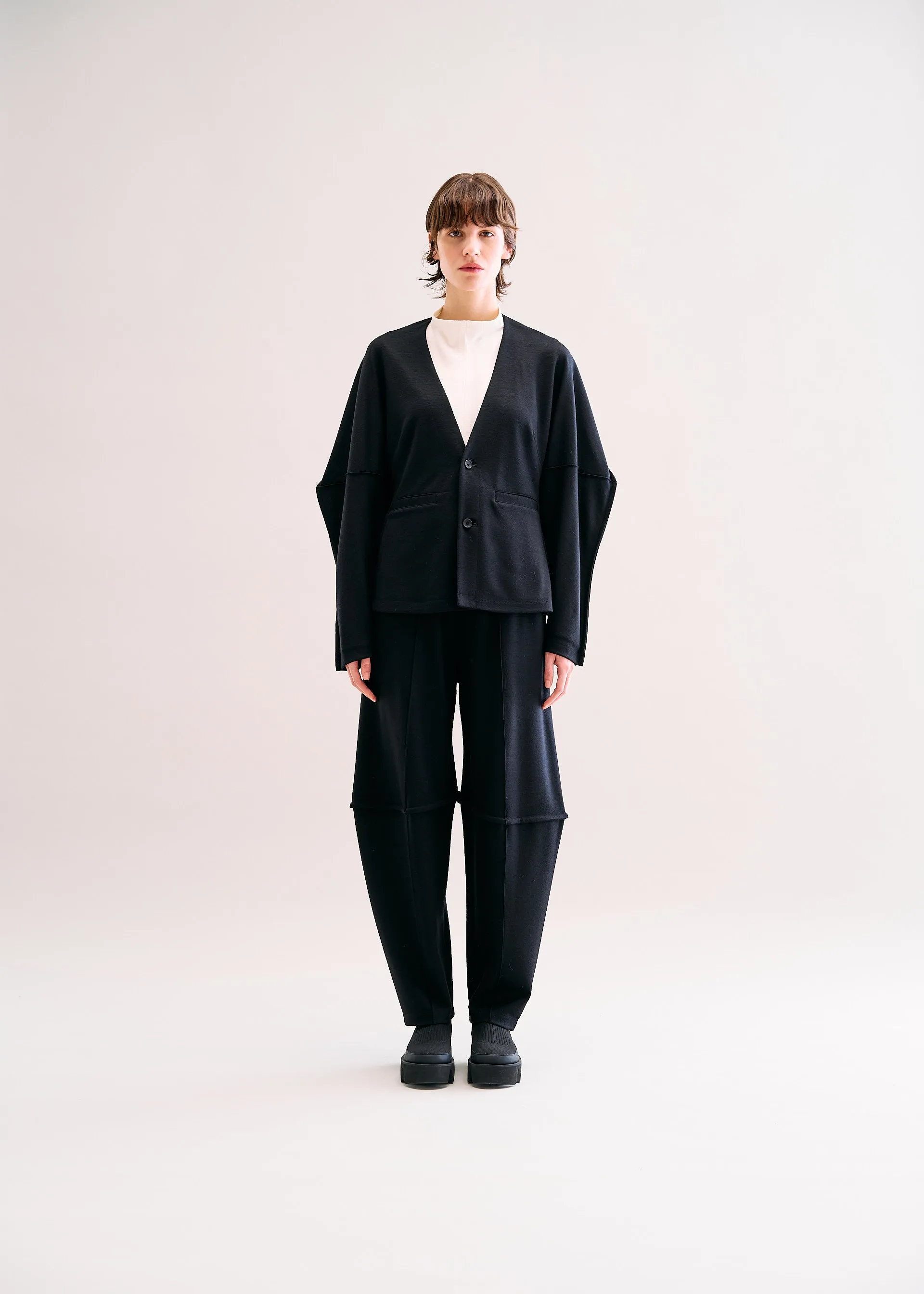 TUCKED WOOL JERSEY CARDIGAN sold by Issey Miyake product image thumbnail 4