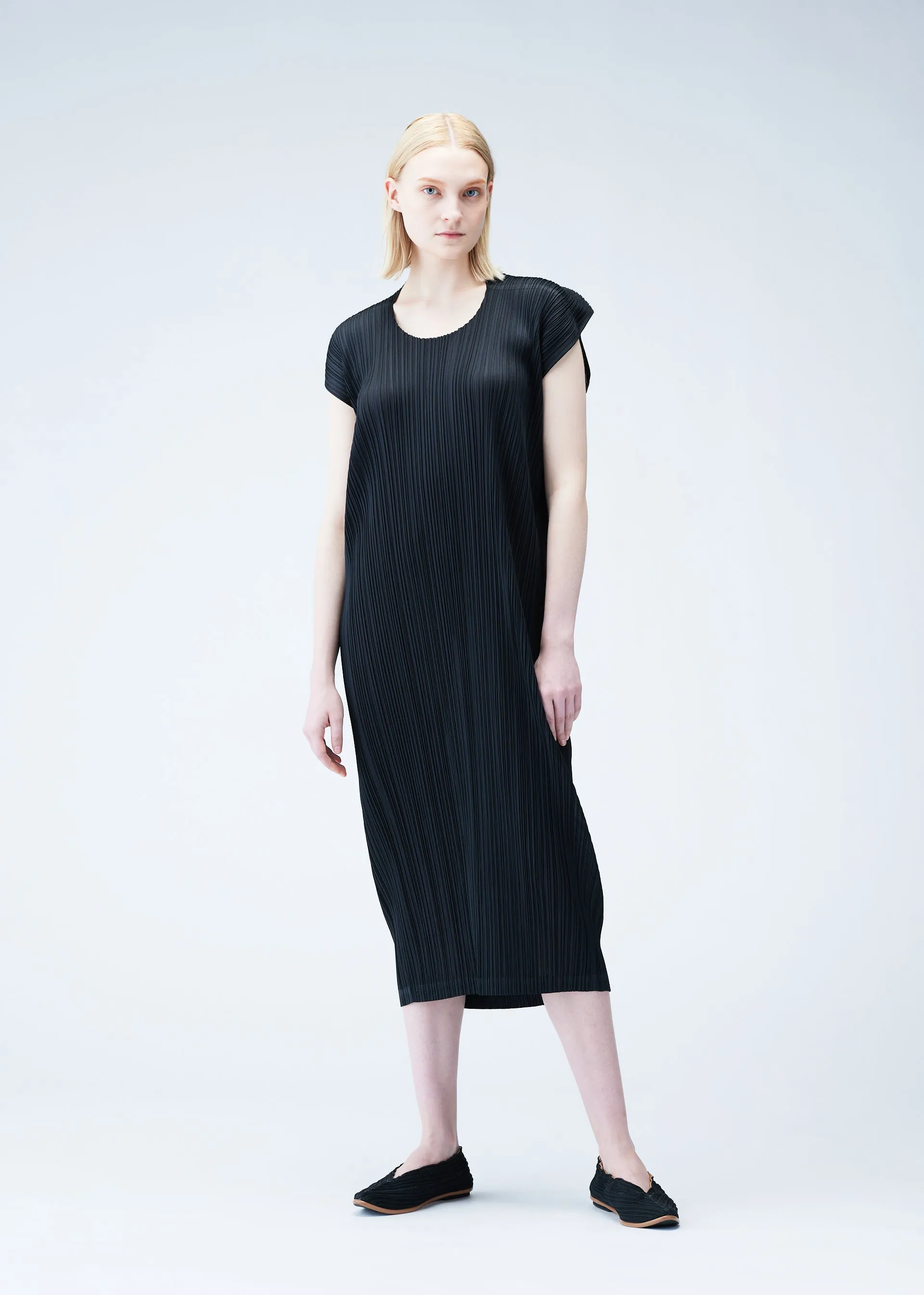 【美品】L'Or ロル Pleats Shirt Dress チャコール Issey Miyake ARTICHOKE | Parallel