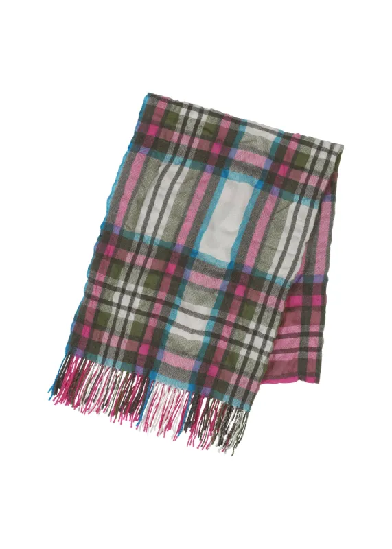 TARTAN CHECK SHRINK WOOL STOLE sold by Issey Miyake