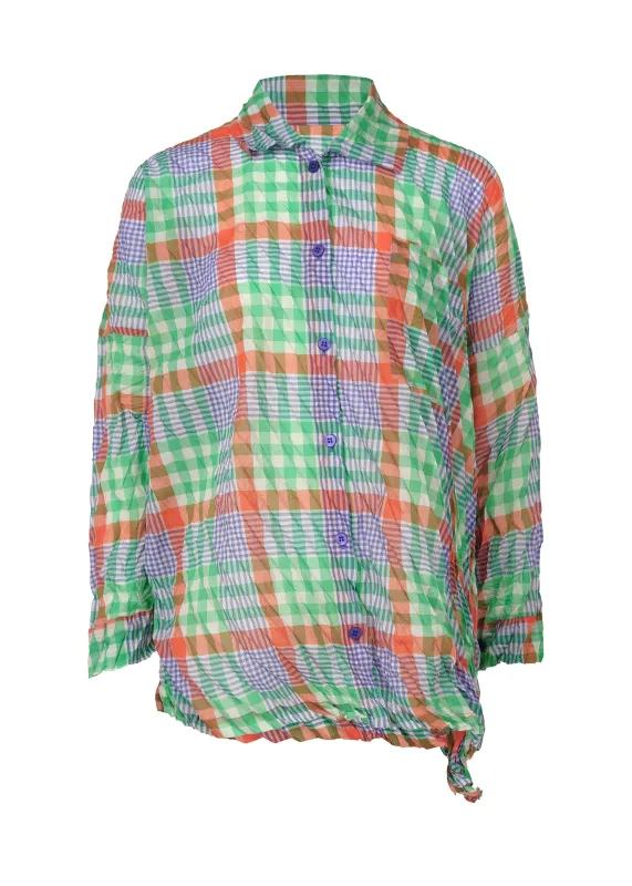CHECK WHIPPED PLEATS SHIRT made by Issey Miyake