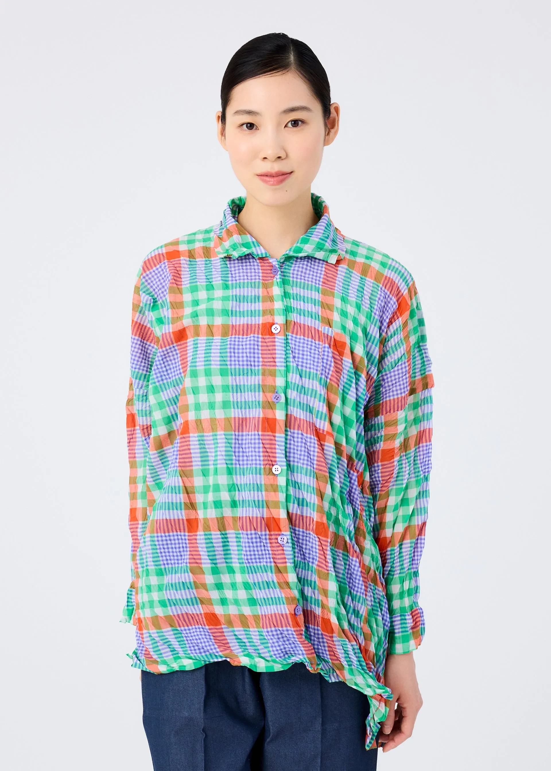 CHECK WHIPPED PLEATS SHIRT sold by Issey Miyake product image thumbnail 5