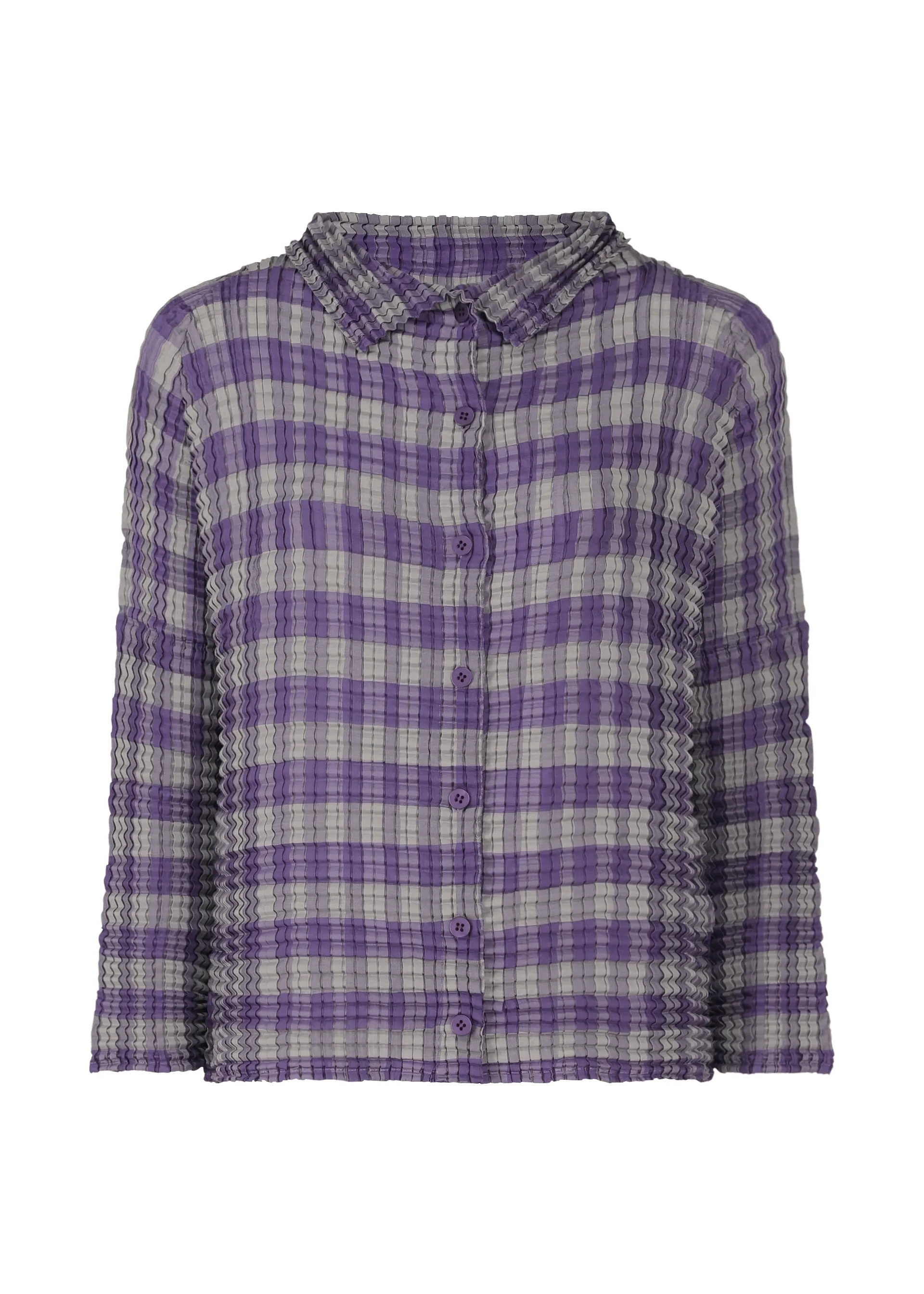 GINGHAM CHECK PLEATS CARDIGAN sold by Issey Miyake product image thumbnail 4