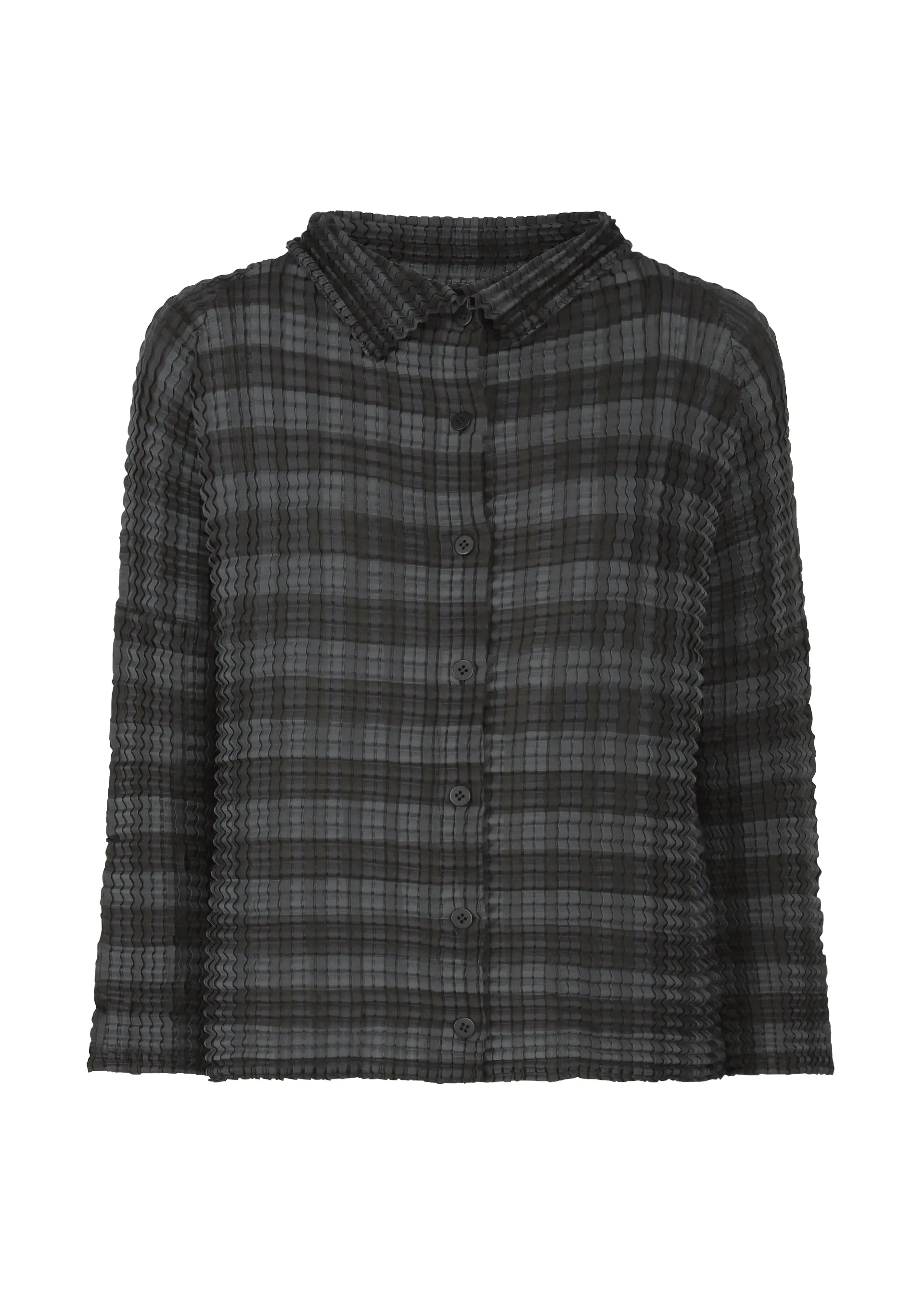 GINGHAM CHECK PLEATS CARDIGAN sold by Issey Miyake product image thumbnail 3