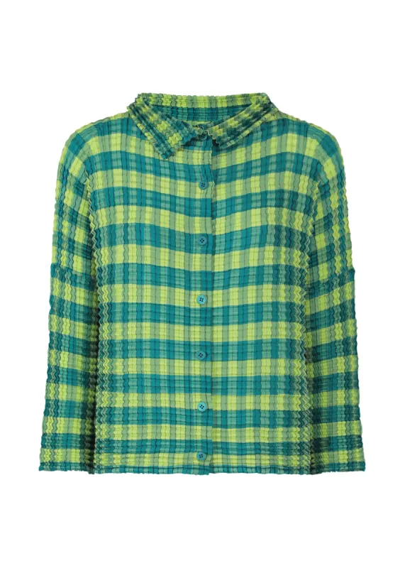 GINGHAM CHECK PLEATS CARDIGAN sold by Issey Miyake
