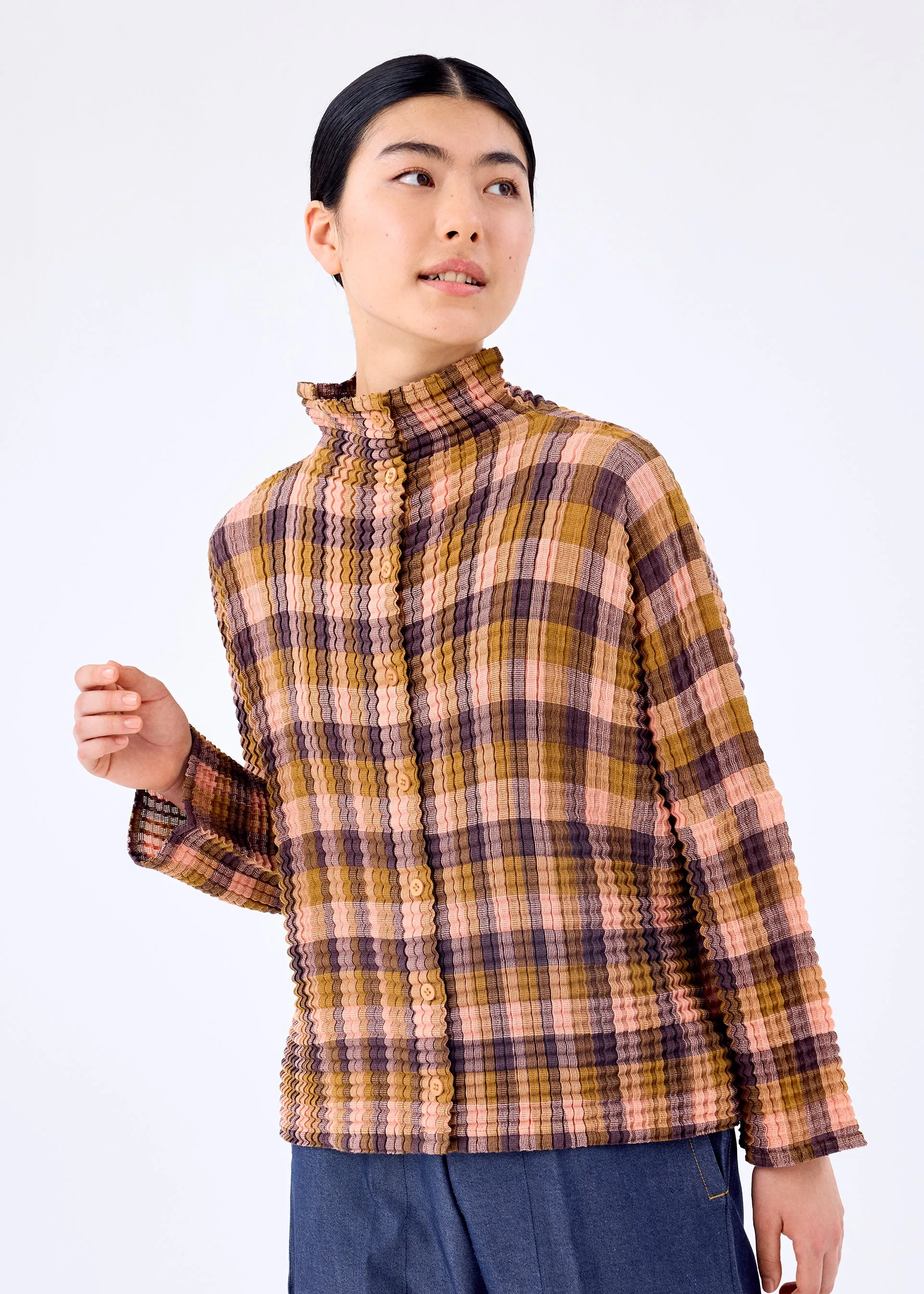 MESH CHECK PLEATS SHIRT sold by Issey Miyake product image thumbnail 5