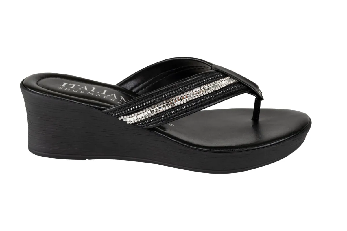 Eleina Wedge Thong Sandal sold by Italian Shoemakers