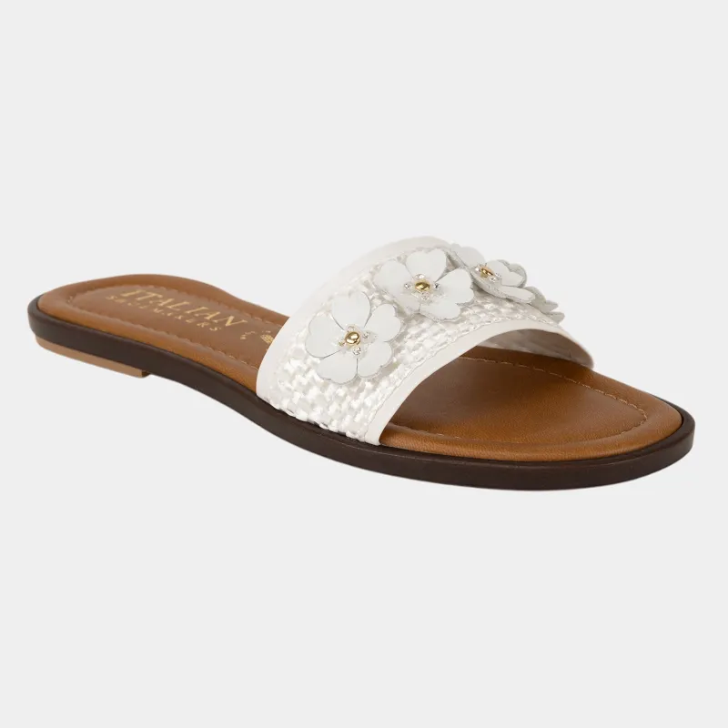 Atom Floral Slide Sandal sold by Italian Shoemakers