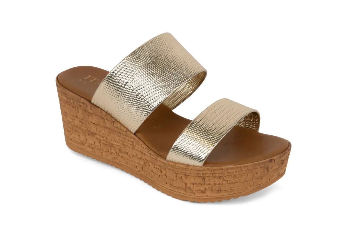 Meeka - Double Strap wedge Sandal sold by Italian Shoemakers