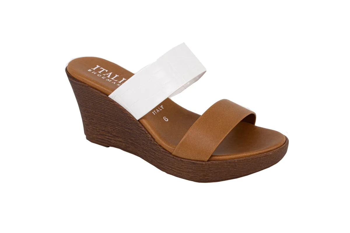 Faithe - Double Strap Wedge Sandal sold by Italian Shoemakers