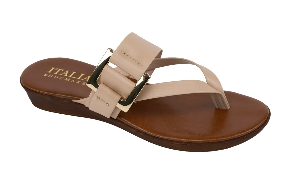Laidy - Metallic Buckle Thong Sandal sold by Italian Shoemakers