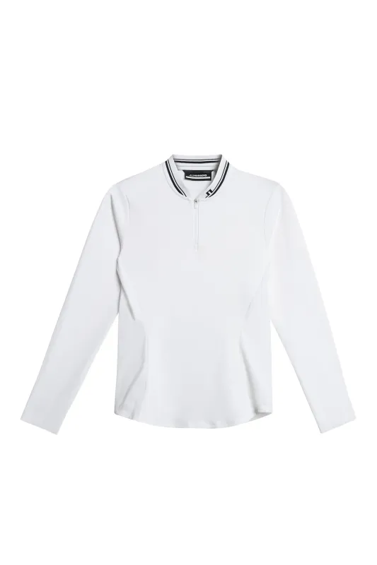 Harper Quarter Zip Mid Layer / White made by J. Lindeberg