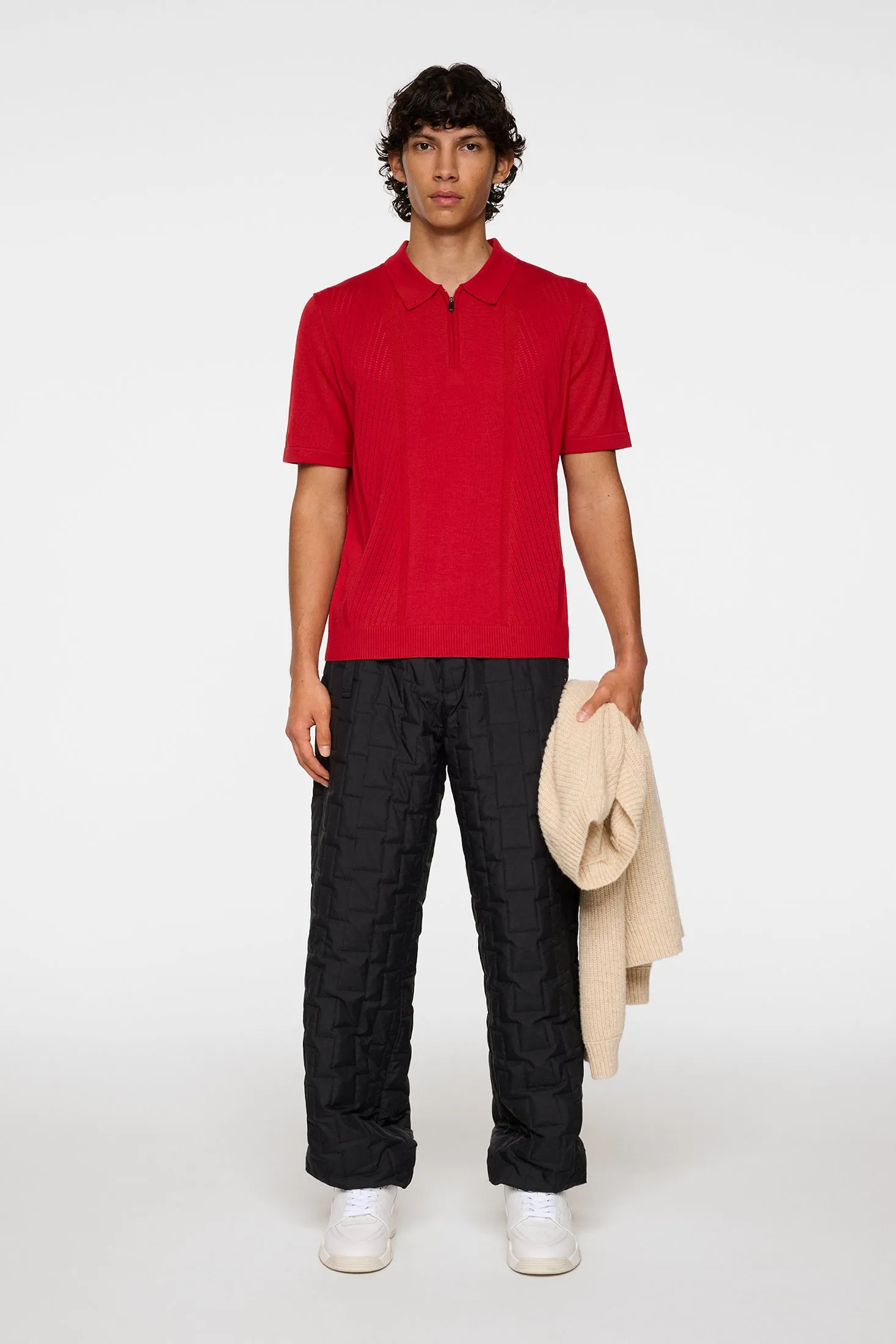 Remy Structure Zip Knit Polo / Barbados Cherry sold by J. Lindeberg product image thumbnail 4