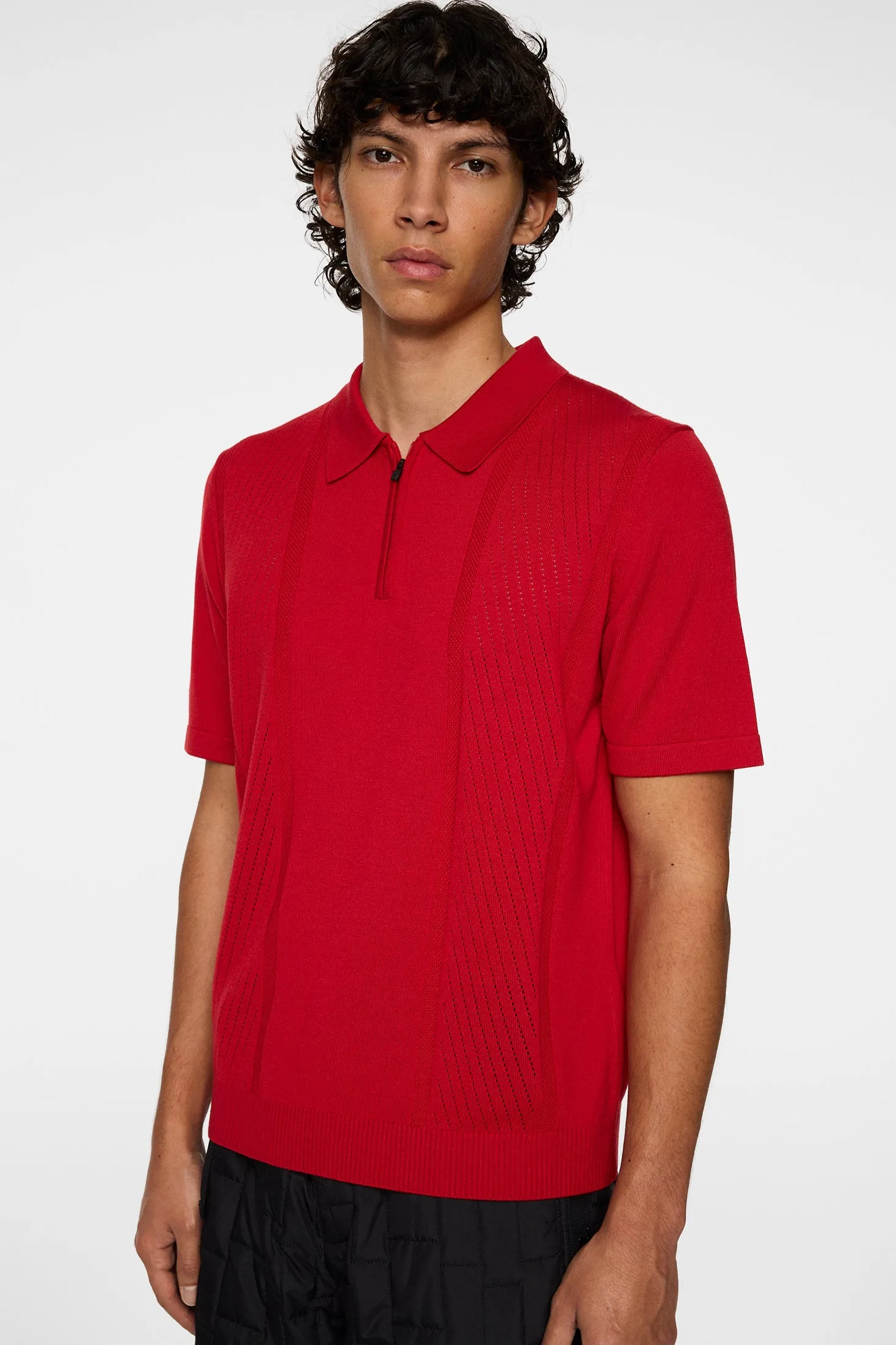 Remy Structure Zip Knit Polo / Barbados Cherry sold by J. Lindeberg product image thumbnail 5