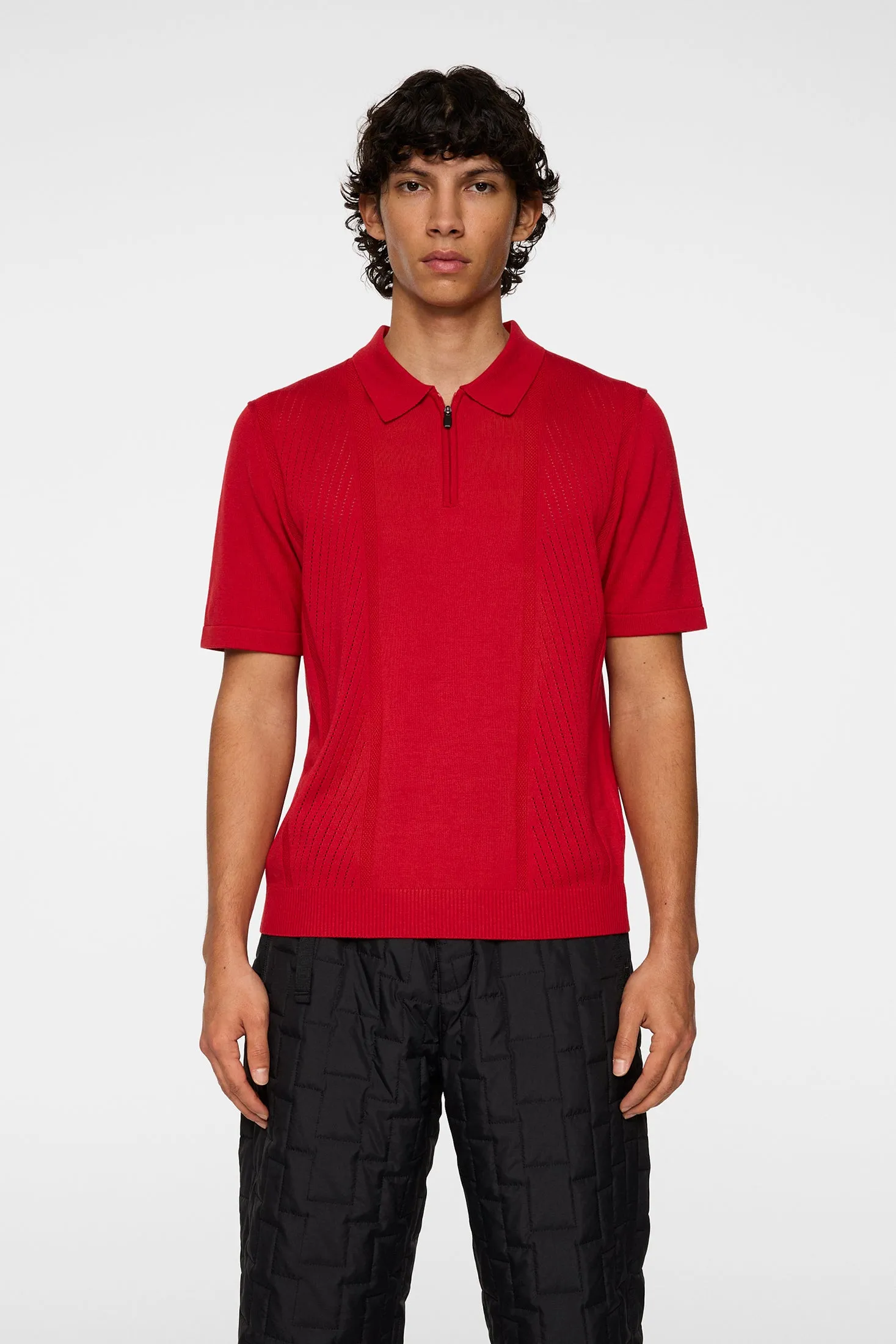 Remy Structure Zip Knit Polo / Barbados Cherry sold by J. Lindeberg product image thumbnail 2
