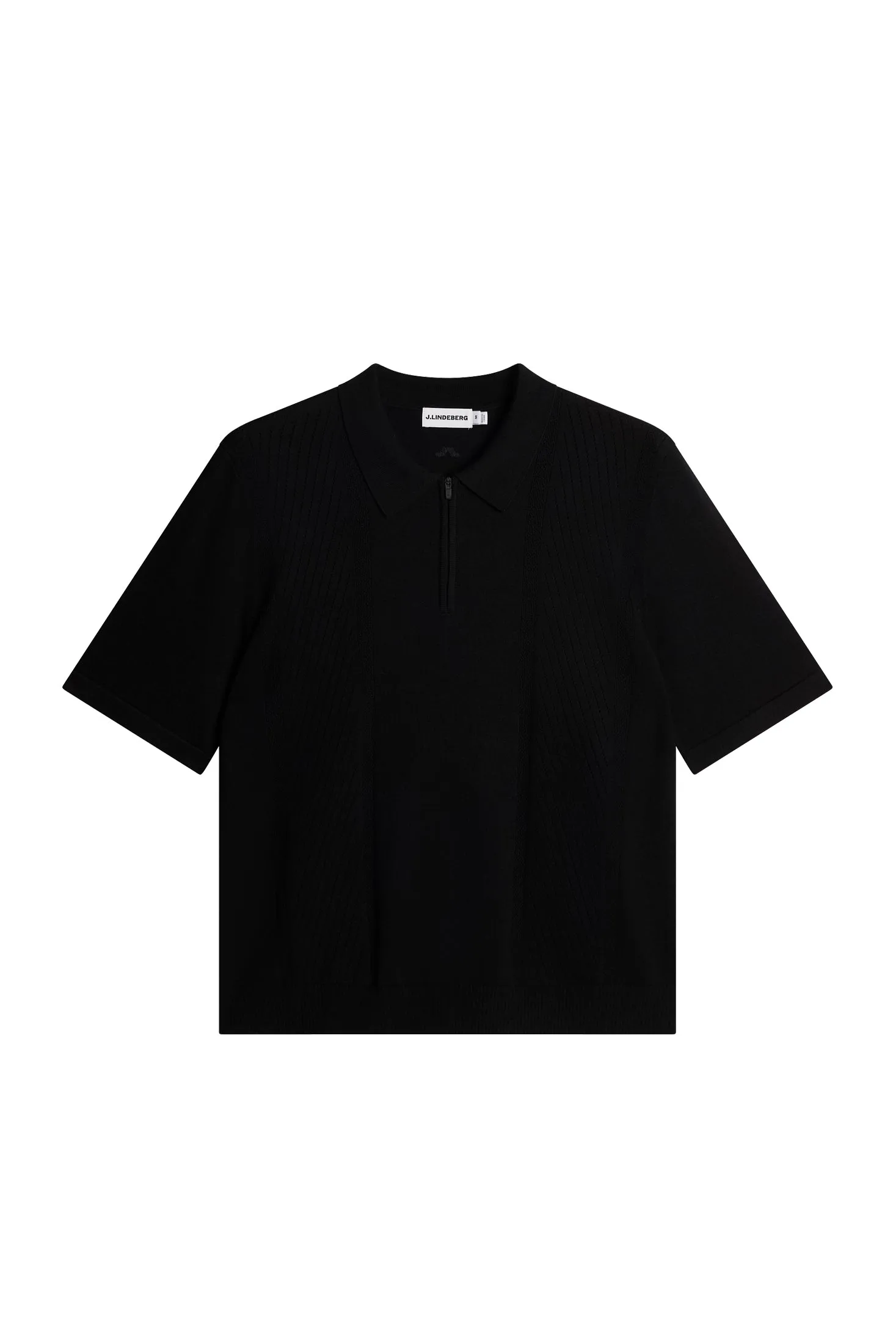 Remy Structure Zip Knit Polo / Black sold by J. Lindeberg
